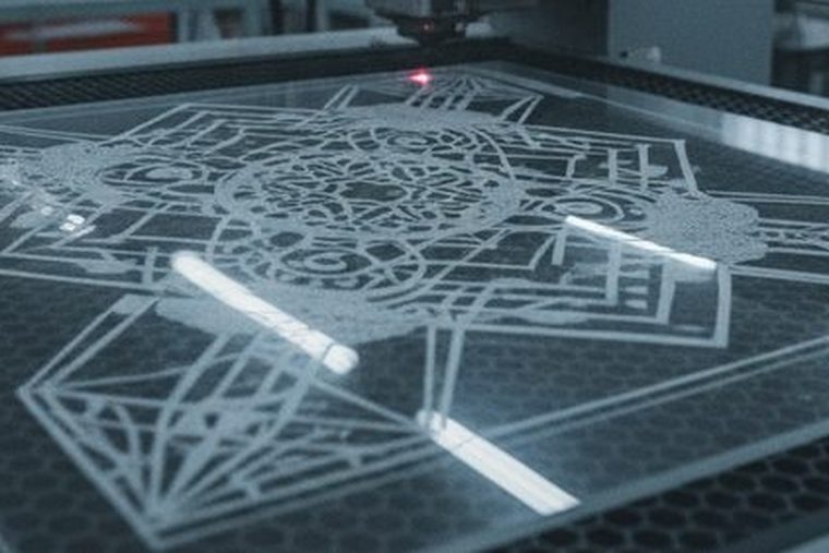 CO2 laser engraving a high-contrast frosted pattern on clear acrylic