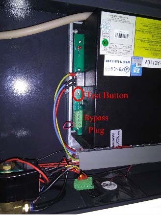 6-pin bypass plug installed on the power supply (first style)